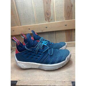 US8 Adidas Harden Vol2 Mens Shoe Primeknit AH2216 Blue Night Cyan Red Boost